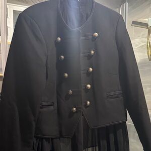 Mango Black Military Style Jacket